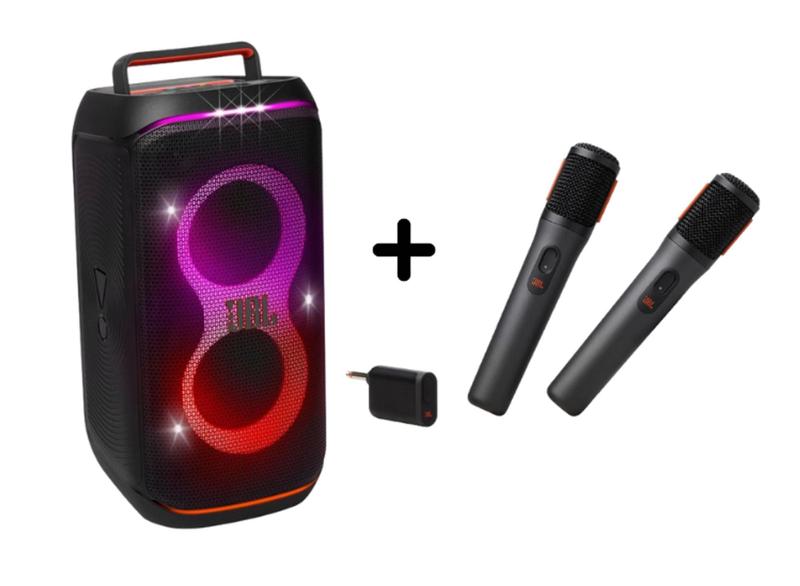 Caixa de som JBL Partybox club 120, com 2 microfones sem fio,até